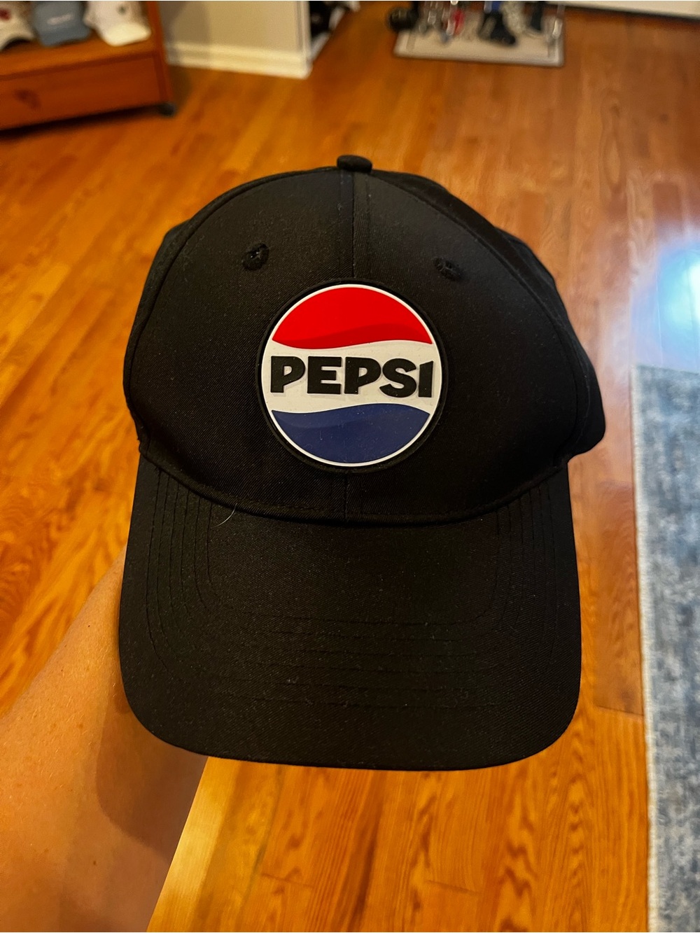 Pepsi Black Hat with Red, White & Blue Logo Patch